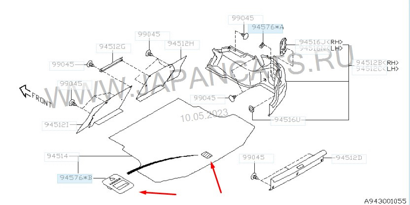 Ручка /крюк — Subaru Legacy (BL/BP)