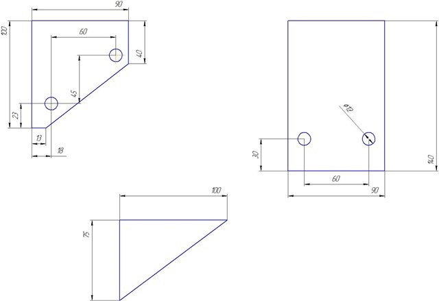 Чертеж серьги газель