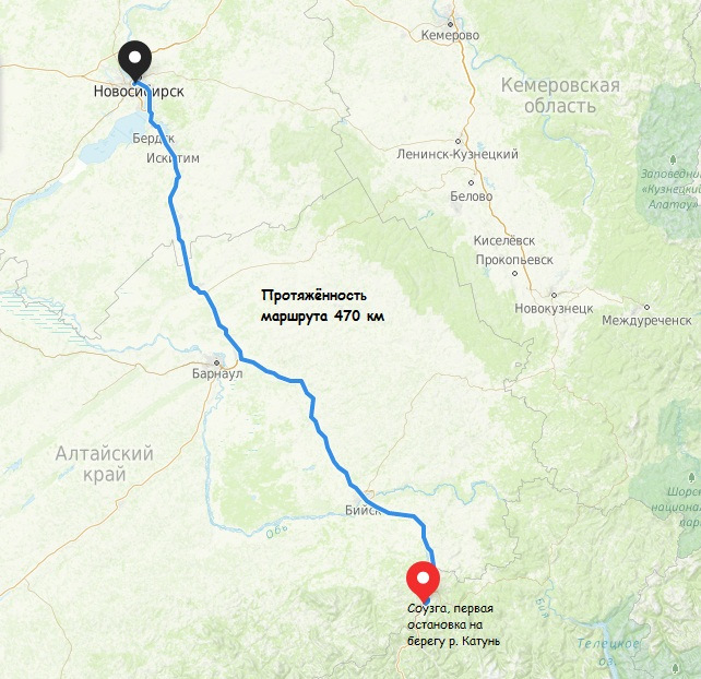 Междуреченск новокузнецк карта