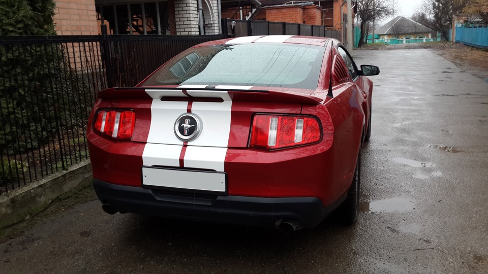 Страйпы в стиле Shelby GT500 — Ford Mustang (5G), 3,7 л, 2011 года ...