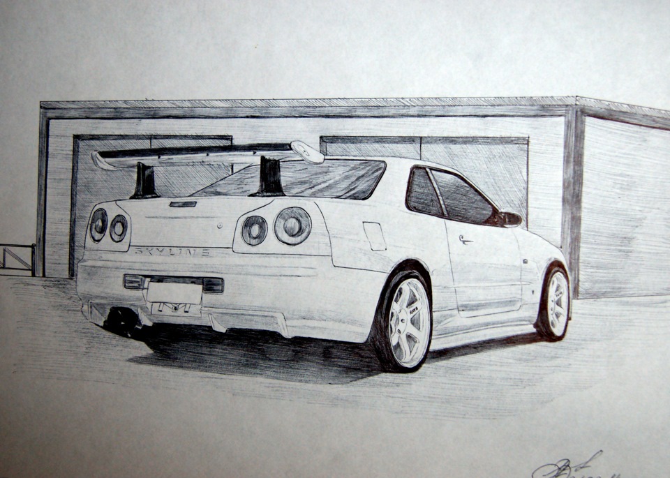 Как нарисовать nissan skyline