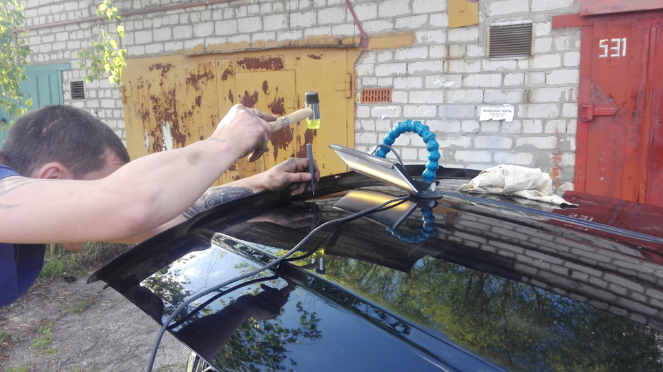 Удаление вмятин на капоте — Jeep Grand Cherokee (WJ), 4,7 л, 2002 года ...