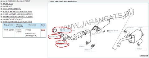 20695ED10C Прокладка впускного трубопровода NISSAN INFINITI | Запчасти ...