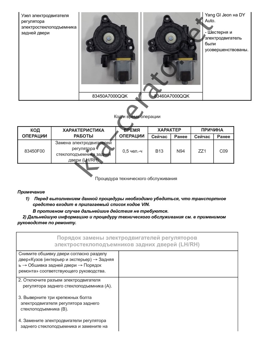 Не работает стеклоподъемник киа церато 2