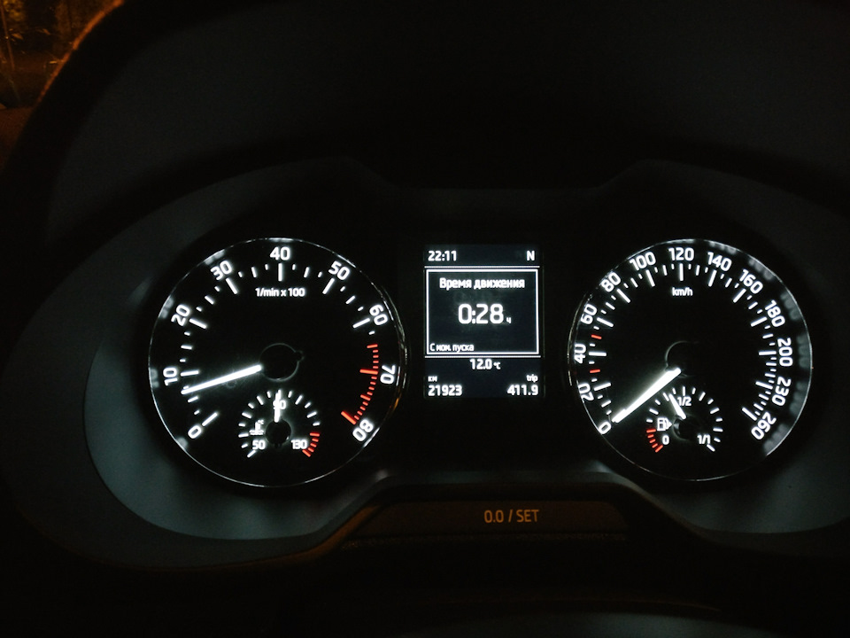 Расход, ночная спокойная езда на 1.2tfsi — Skoda Octavia A7 Mk3, 1,2 л ...