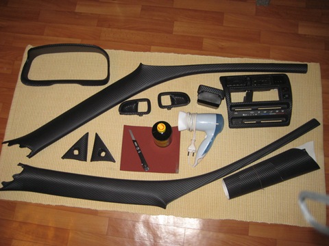 How I covered the interior with carbon - Toyota Corolla 13 L 1993