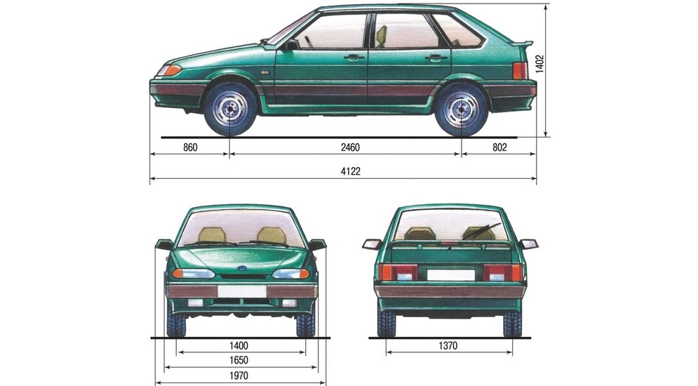 габариты автомобиля ваз 2114