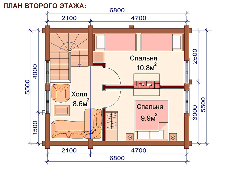 Проект дома с баней двухэтажного дома