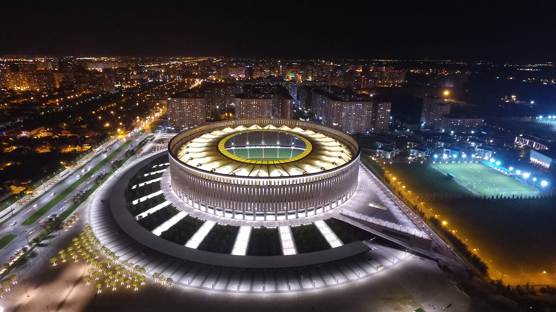 Ночной стадион Краснодар