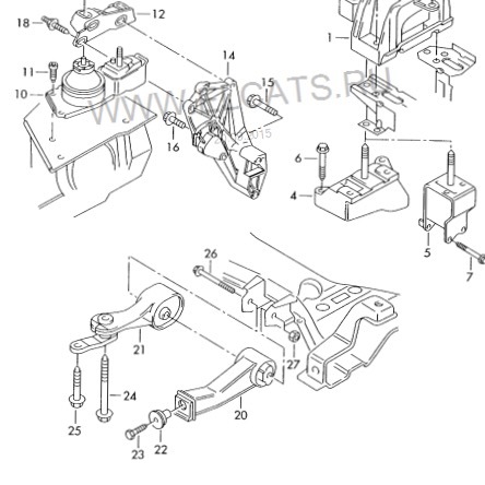 подушки под двигатель фольксваген шаран