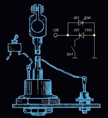 Выключатель массы на тиристоре схема