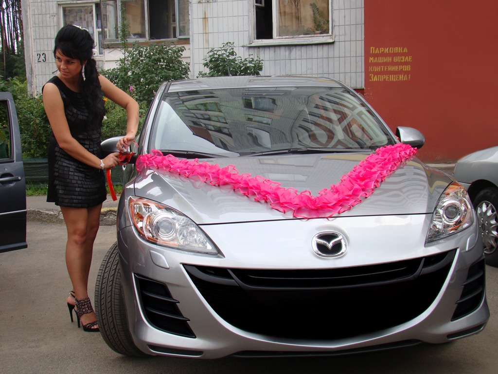 В свадебный кортеж :) — Mazda 3 (2G) BL, 1,6 л, 2009 года | просто так |  DRIVE2