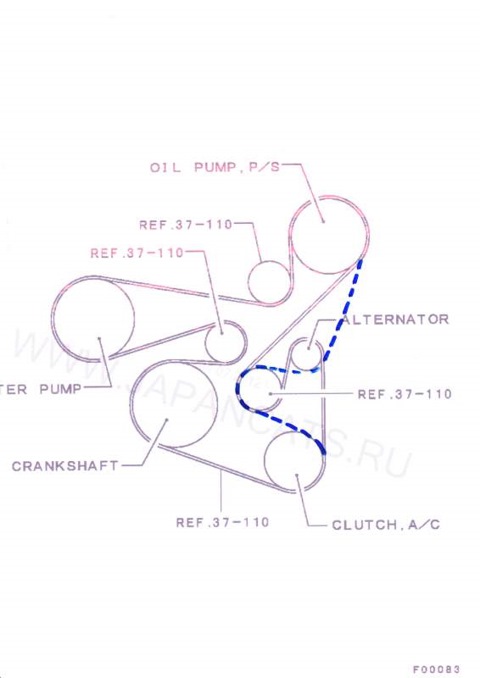 Ремень генератора митсубиси схема