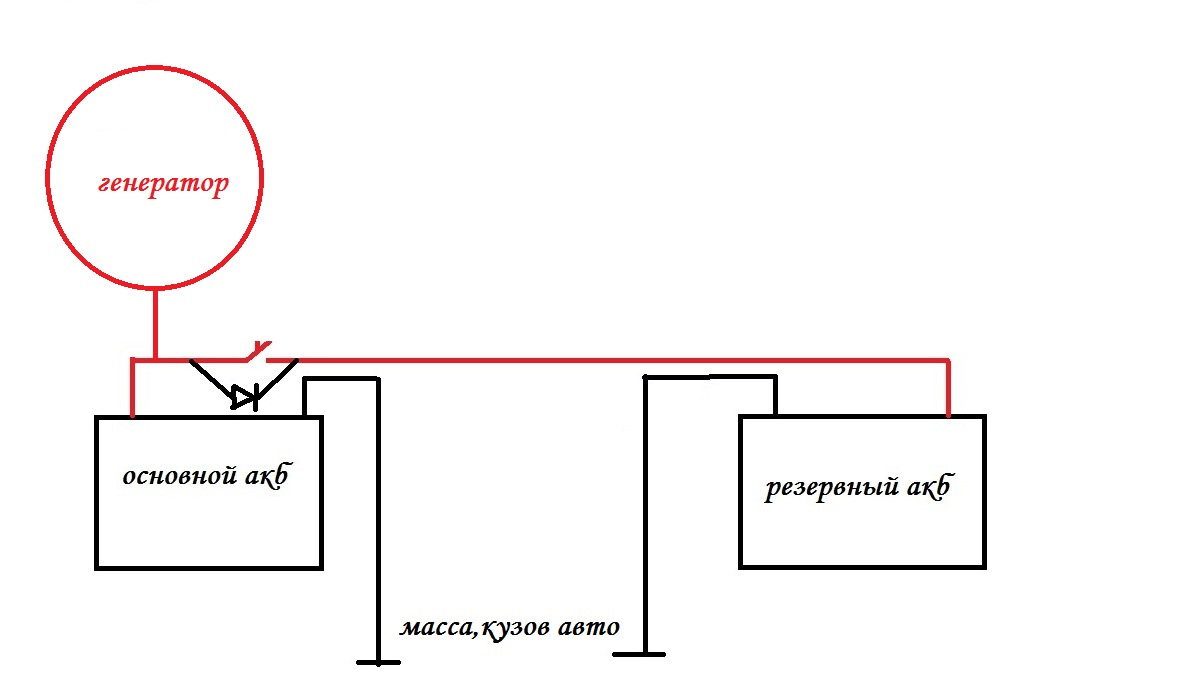 Развязка аккумуляторов схема