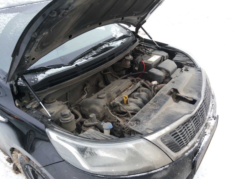 Амортизаторы капота — KIA Rio (3G), 1,4 л, 2012 года | тюнинг | DRIVE2