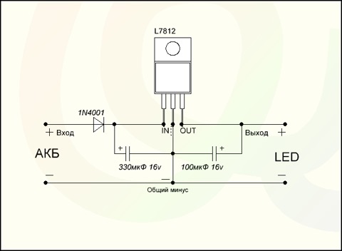 Регулируемый стабилизатор напряжения 12V