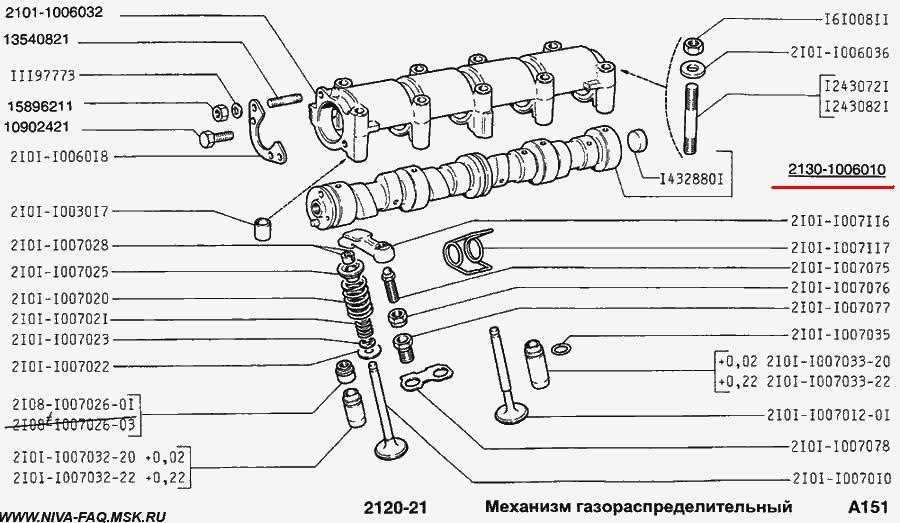 Схема затяжки распредвала ваз