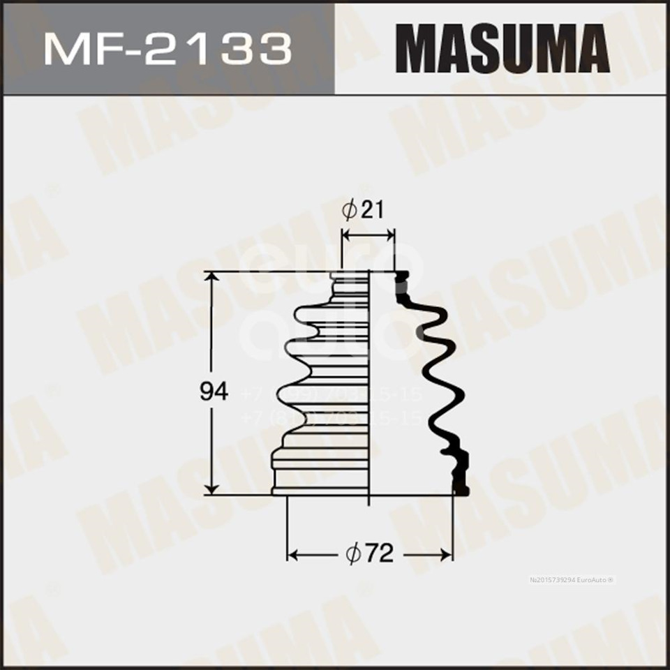 MF2133 Пыльник ШРУСа Masuma (резина) MASUMA | Запчасти на DRIVE2