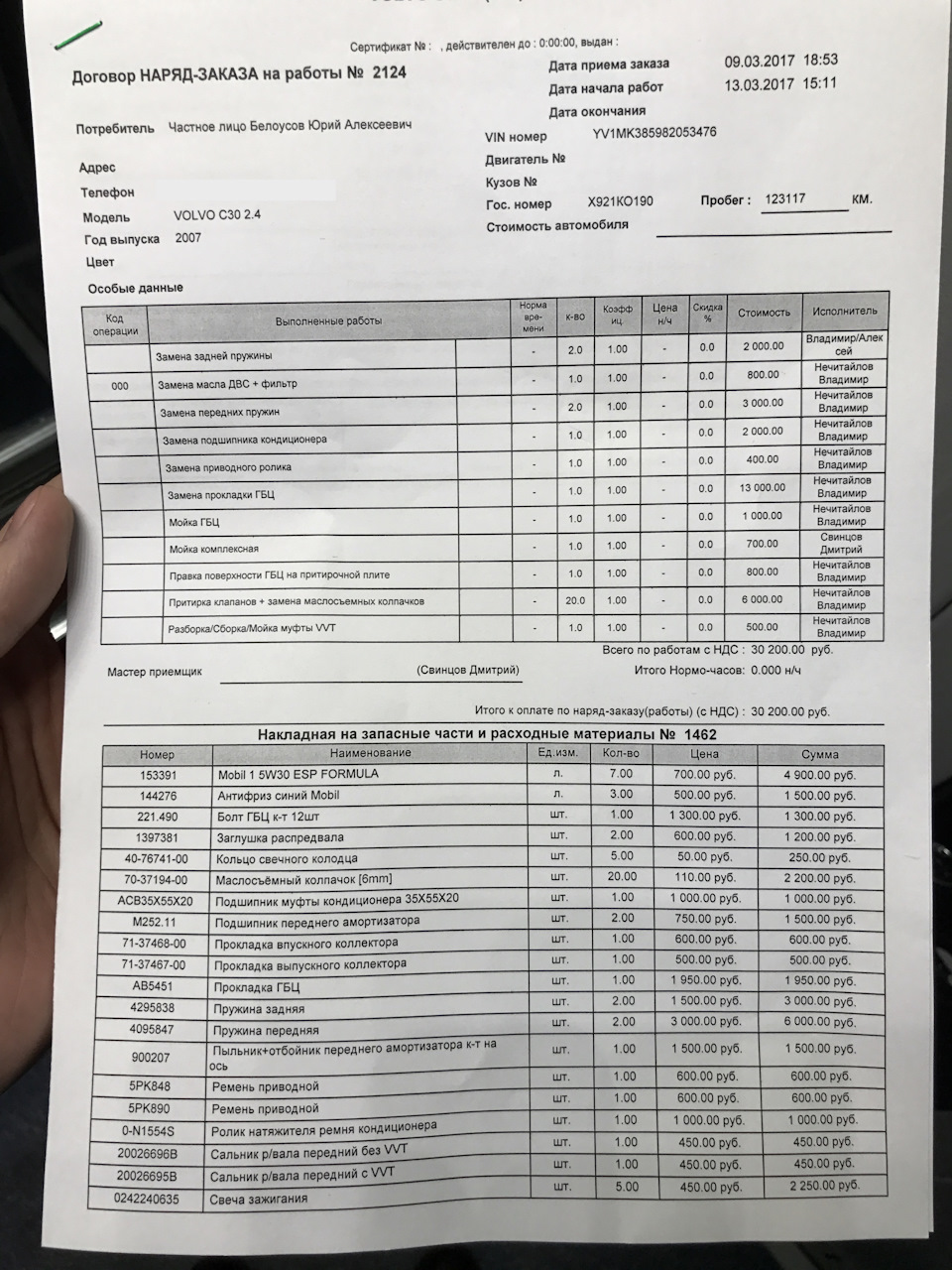 Фото в бортжурнале Volvo C30. Запчасти на фото: 153391, 144276, 1397381, 407674100, 703719400, ACB35X55X20, M25211, 713746800, 713746700, AB5451, 4295838, 4095847, 0N1554S, 20026696B, 20026695B, 0242240635, M0BIL15W30, 35X55X20