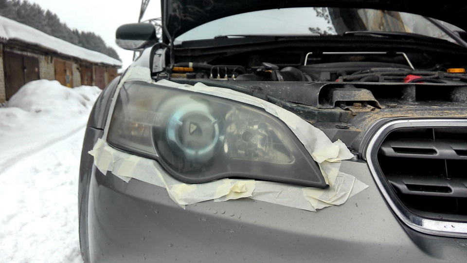 Полировка фар. — Subaru Outback (BP), 2,5 л, 2004 года | стайлинг | DRIVE2