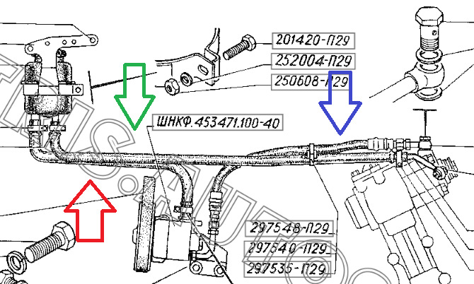 Схема гидроусилителя газель
