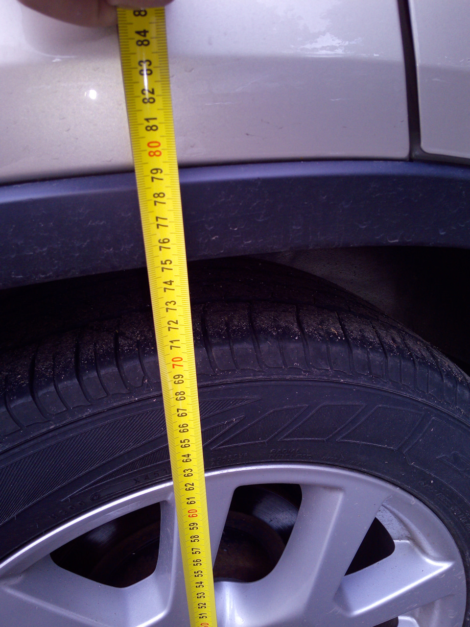 Замер справа до — Nissan X-Trail II (t31). Запчасти на фото: 583960, 707172, B18203