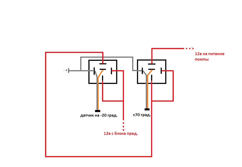 Схема подключения электропомпы через реле на авто