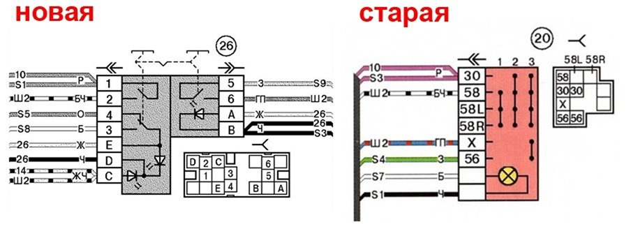 распиновка кнопки габаритов ваз 2110