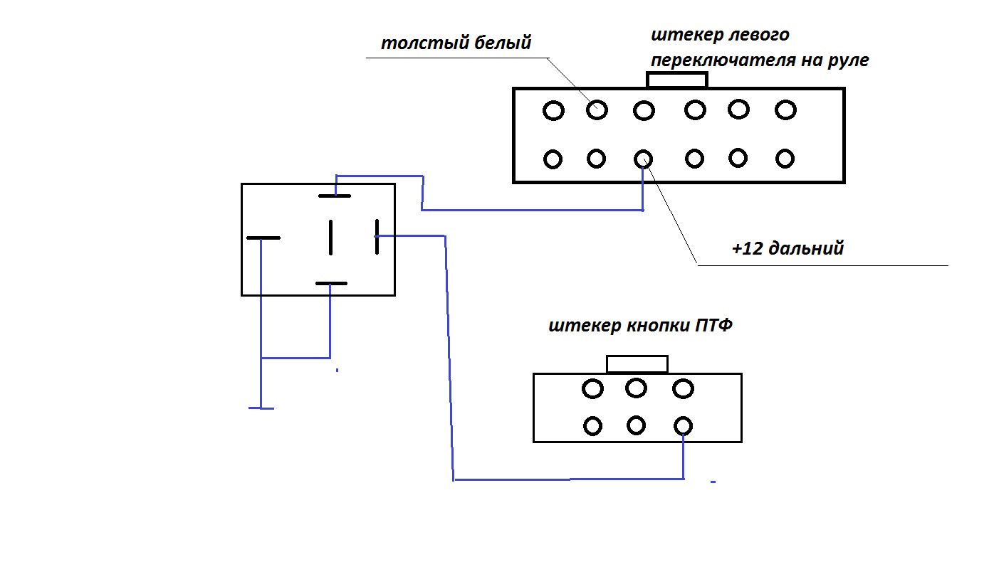 Подключение кнопки птф гранты. Схема китайской кнопки ПТФ. Схема кнопки ПТФ BYD f3. Перемигивание ПТФ С дальним.