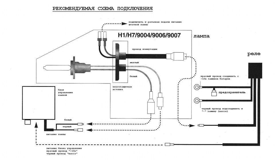 Как правильно подключить ксенон Xenon 6000К +ключик - Honda Prelude (BA8, BA9, BB1, BB4), 2,2 л, 1994 года аксес