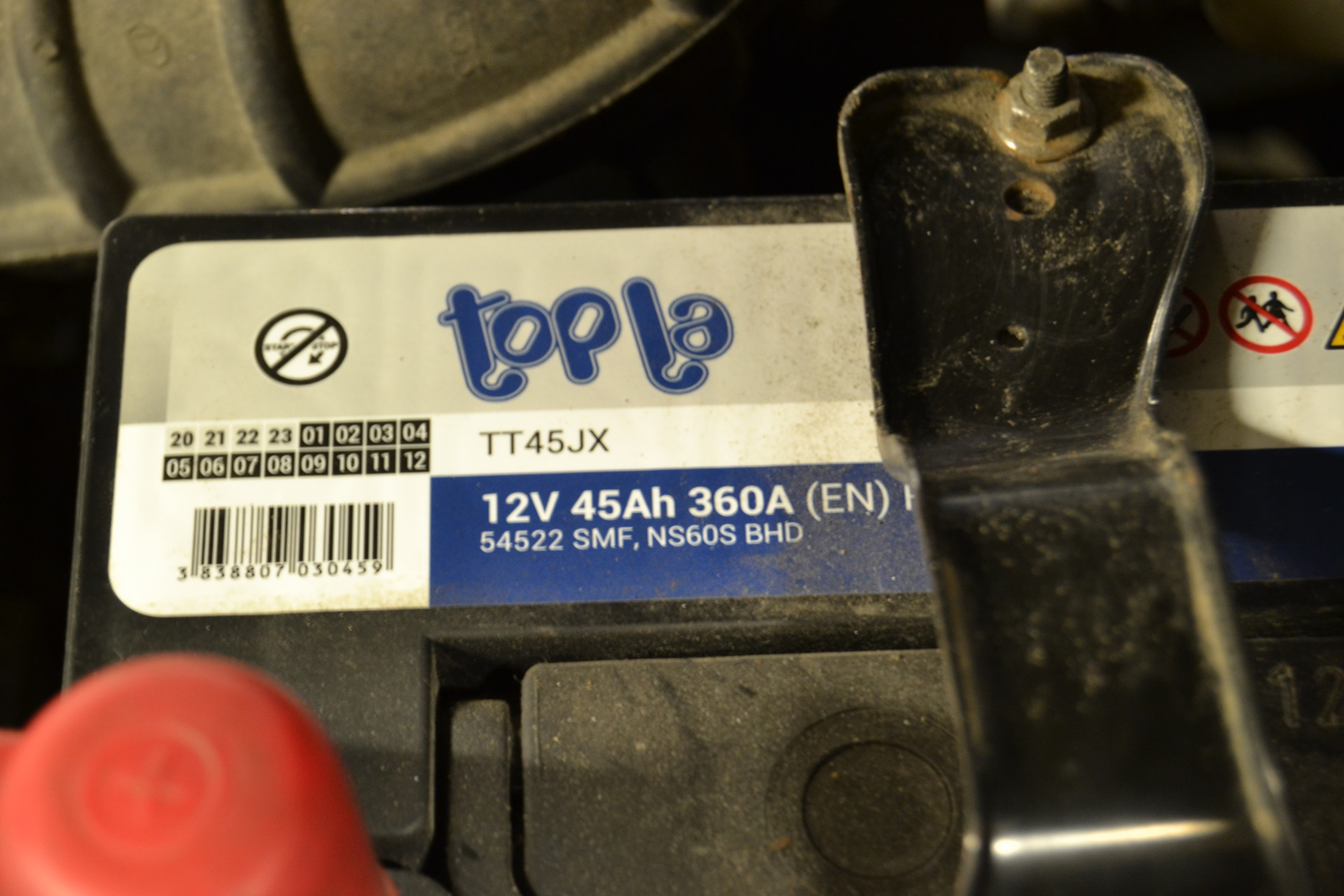 Аккумулятор TOPLA TT45JX — Daewoo Matiz (M100/M150), 0,8 л, 2011 года ...