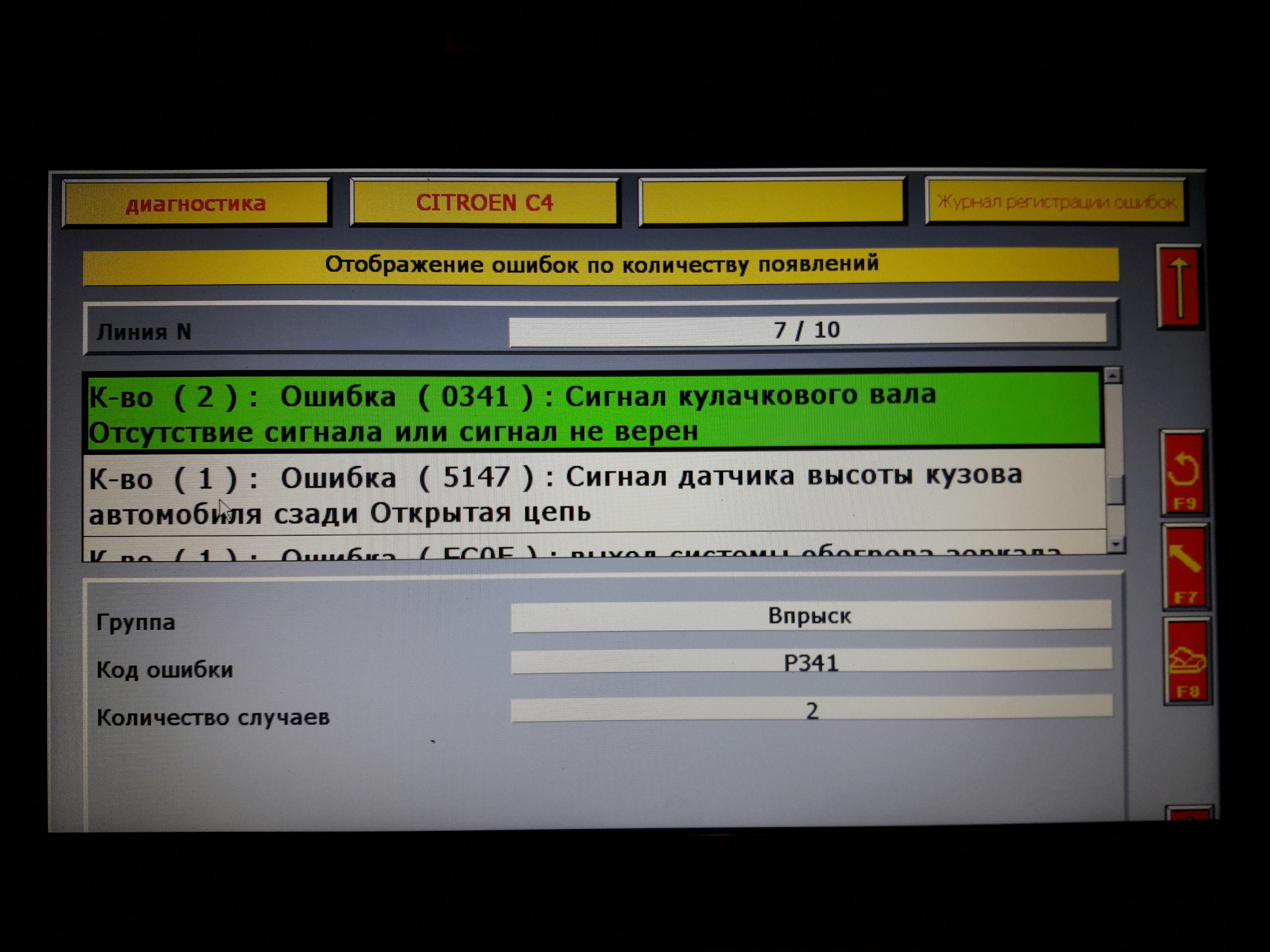 Ошибка ситроен