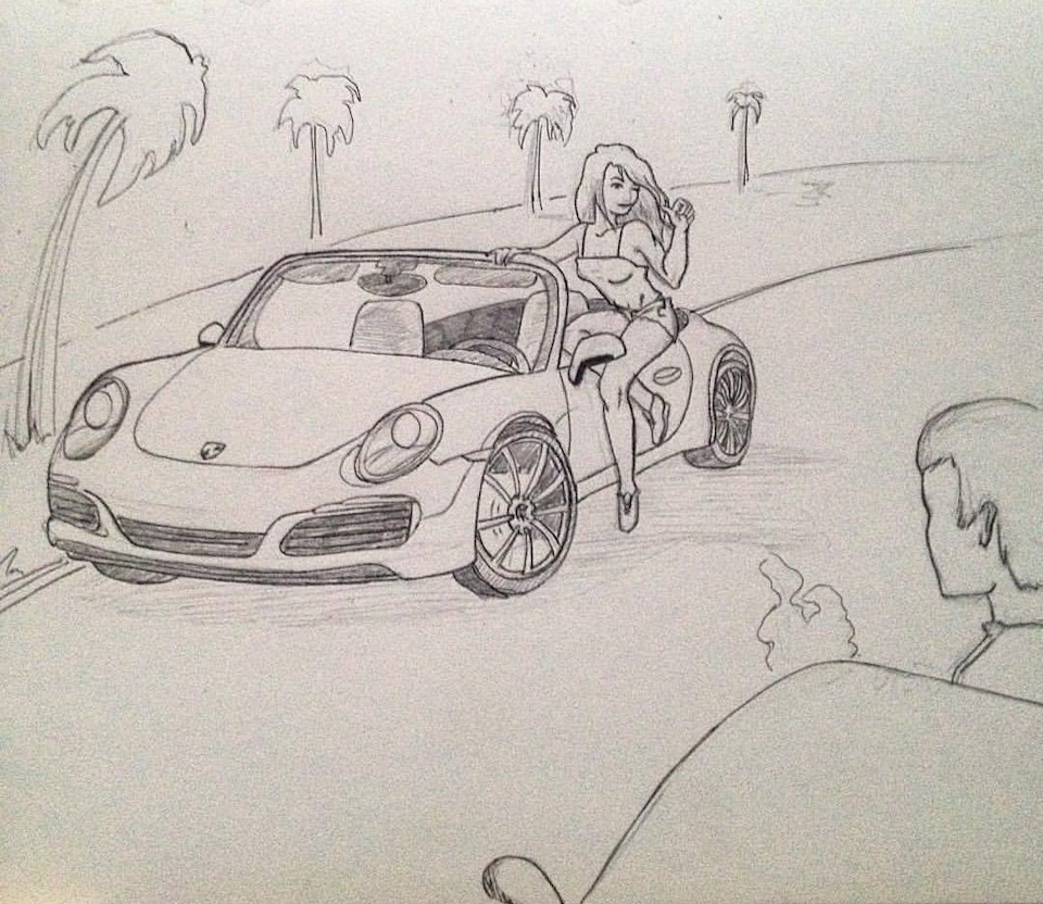 Porsche 911 fun pencil sketchart — DRIVE2