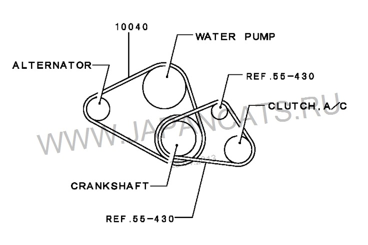 Схема приводного ремня митсубиси грандис