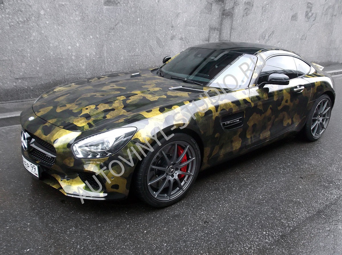 Полная оклейка Mercedes-Benz AMG GT пленкой камуфляж — Автовинил на DRIVE2