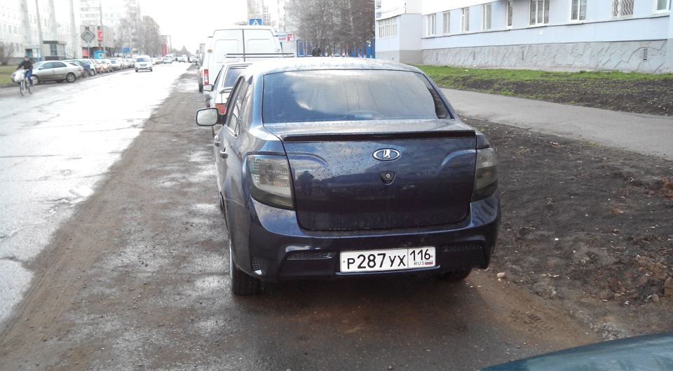 Бампер GTS, серые фонари, козырек на багажник — Lada Гранта (1G), 1,6 л ...