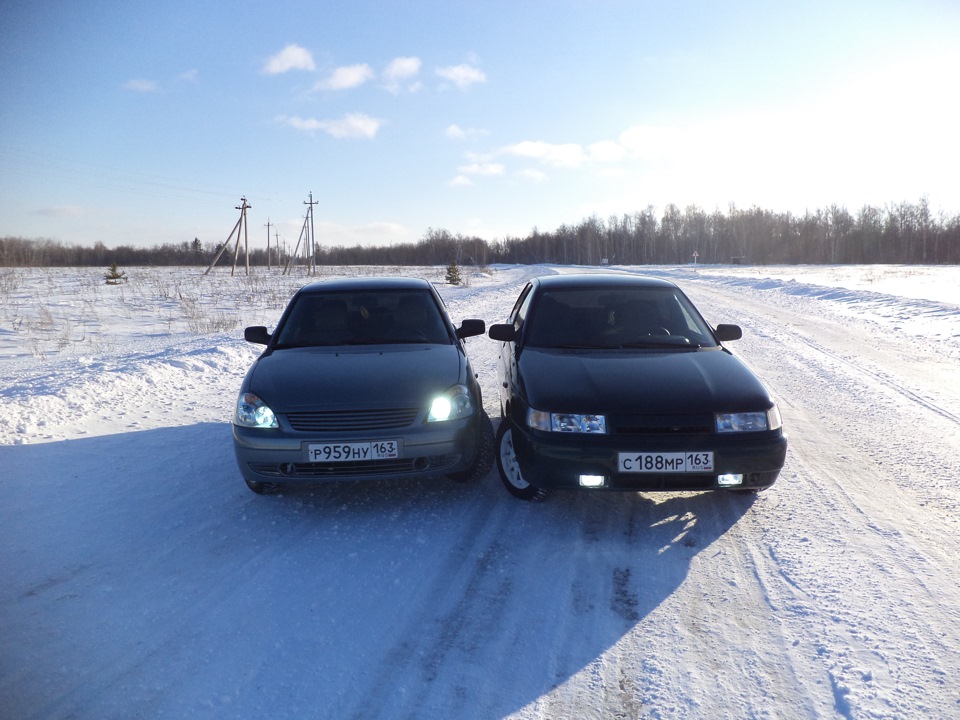 Зимние фото — Lada Приора седан, 1,6 л, 2007 года | покатушки | DRIVE2