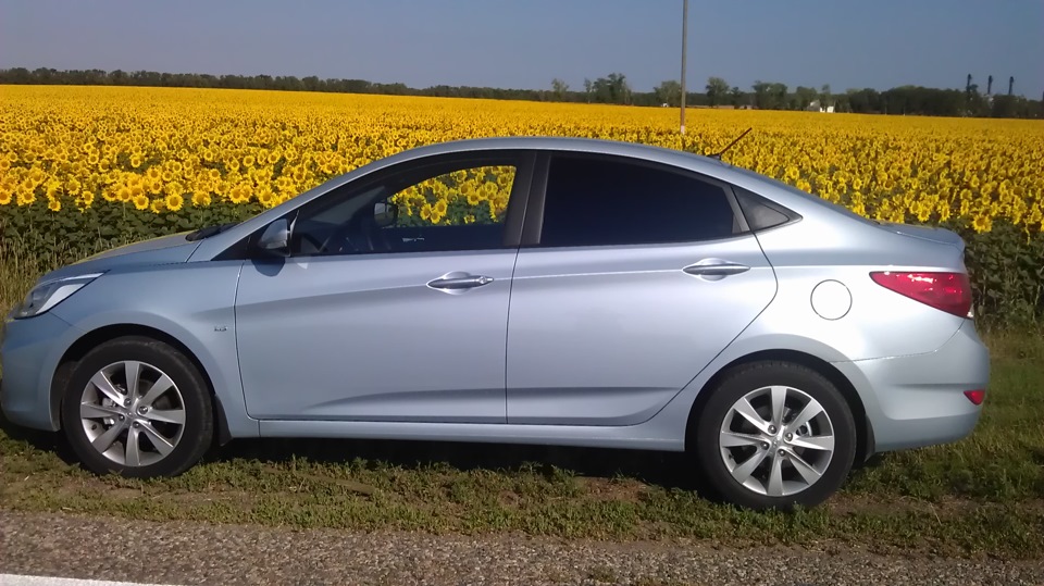 Тонировка и установка сигнализации — Hyundai Solaris, 1,6 л, 2014 года ...