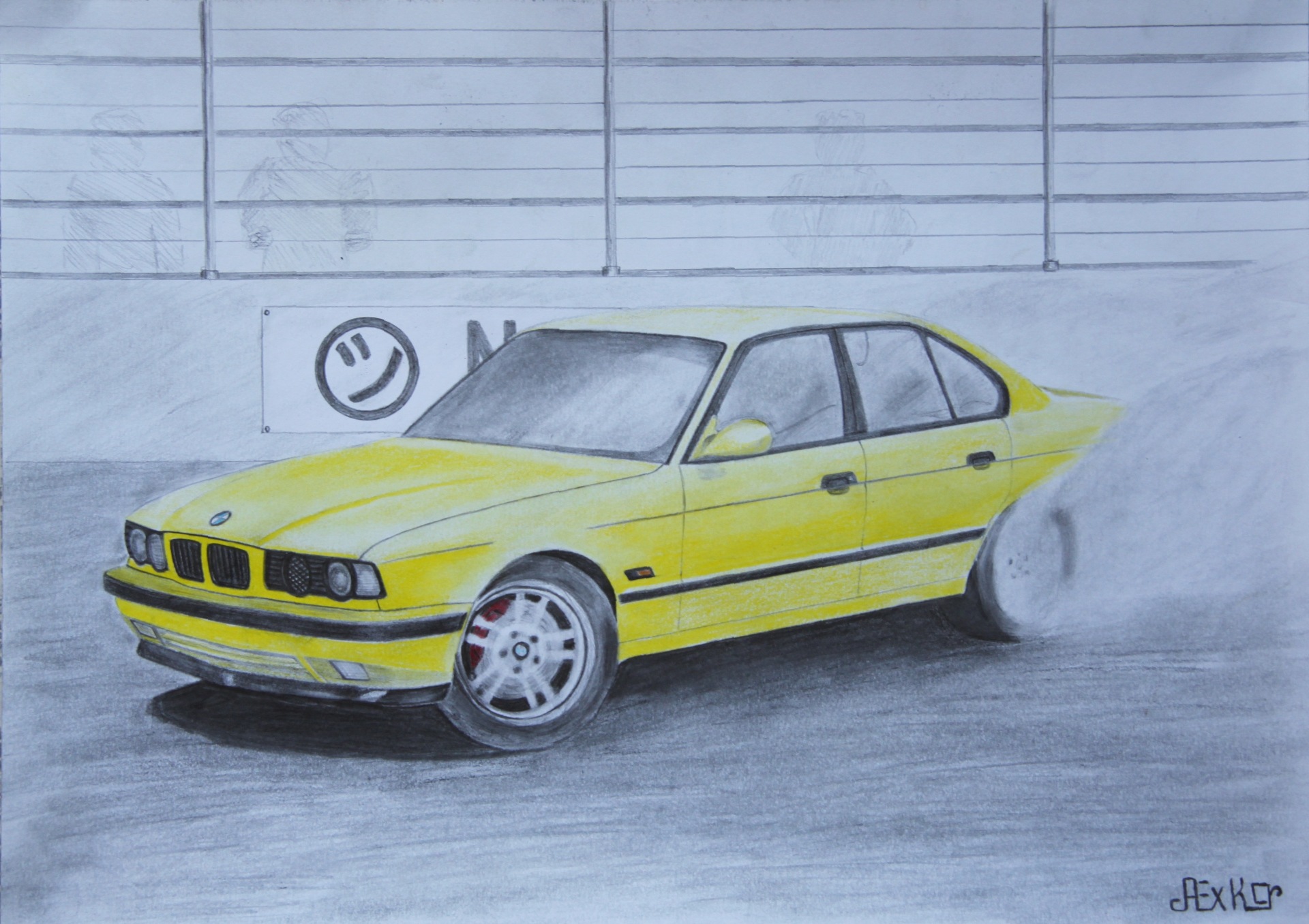 BMW e34 рисунок