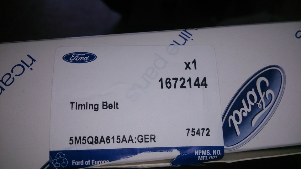 1672144 Комплект замены ремня ГРМ / 1.6 Zetec-S / EcoBoost 01 ~ Ford ...