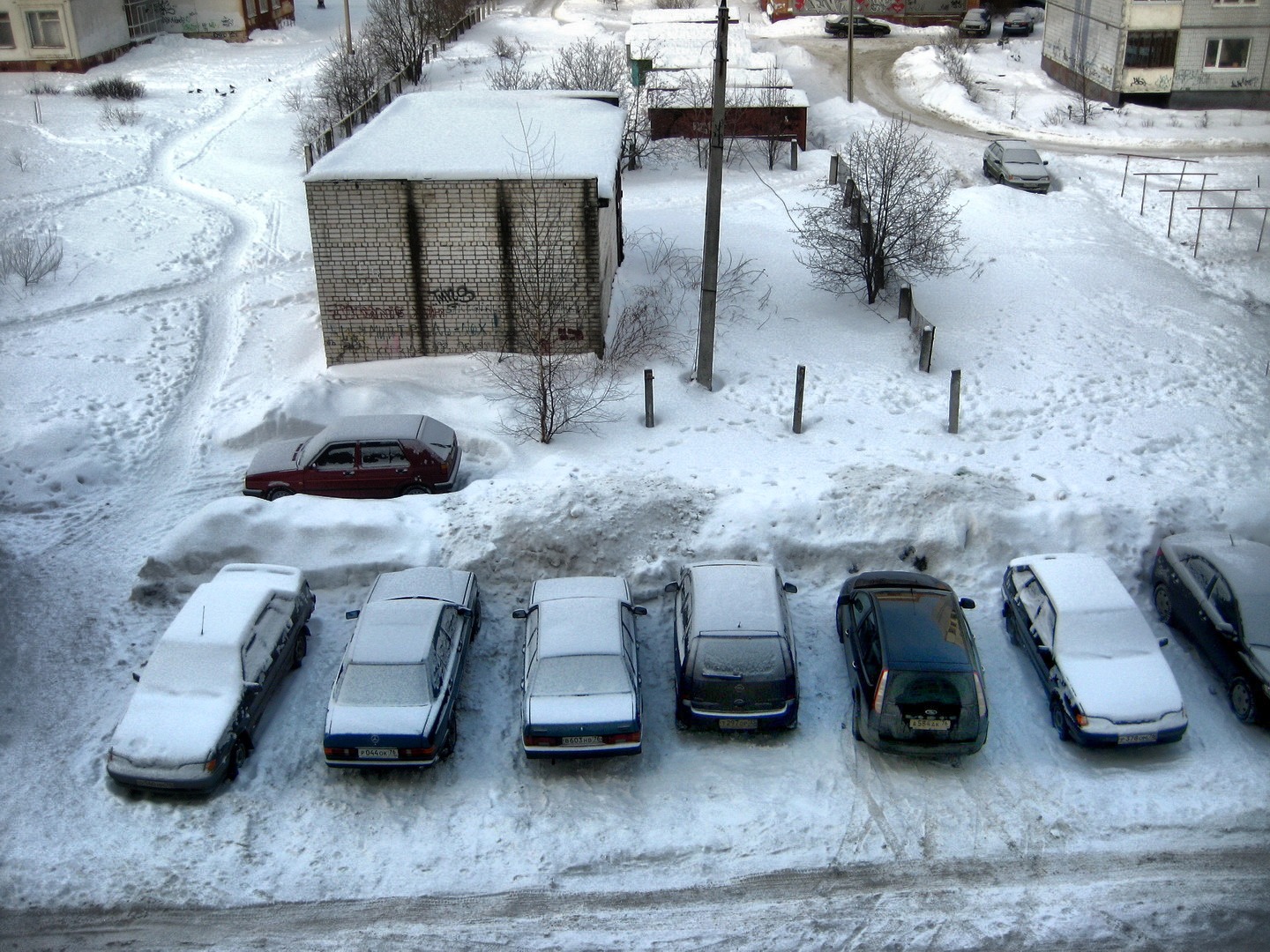 Фото автостоянки зимой