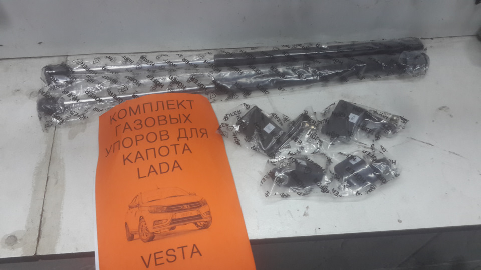 Газовые упоры капота — Lada Vesta (1G), 1,8 л, 2018 года | аксессуары ...
