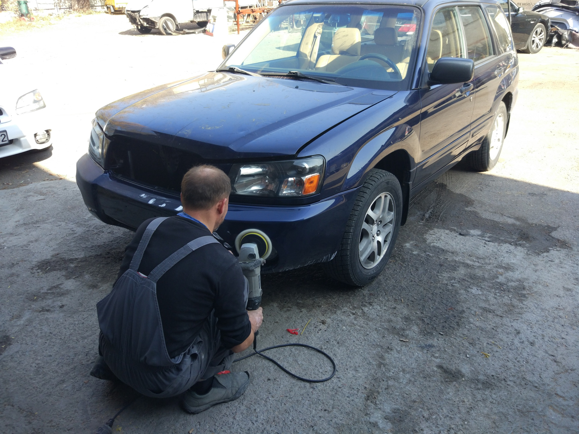 Освежил бампера, пороги, и фары — Subaru Forester (SG), 2,5 л, 2005 ...