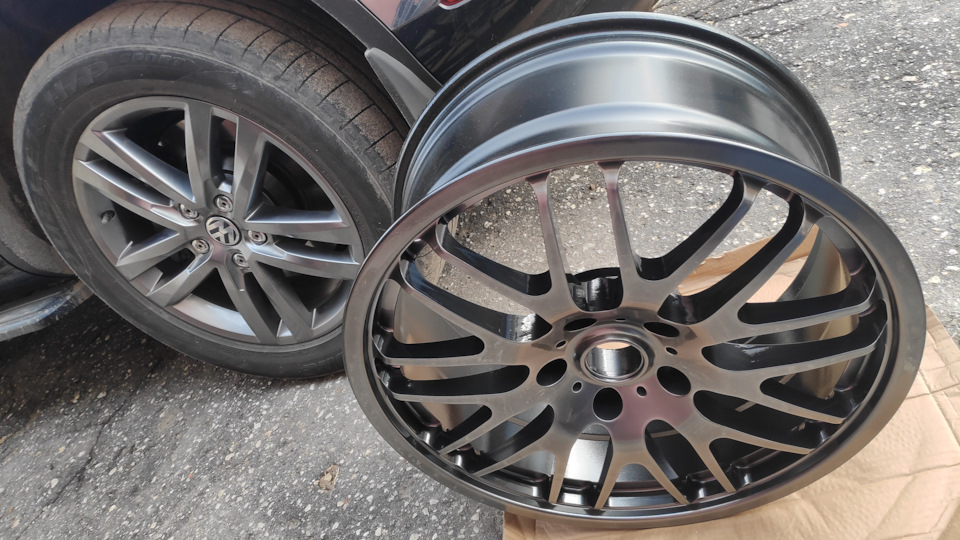 Покрасил СМК 20" в алюмохром — Volkswagen Touareg (2G), 3 л, 2016 года ...