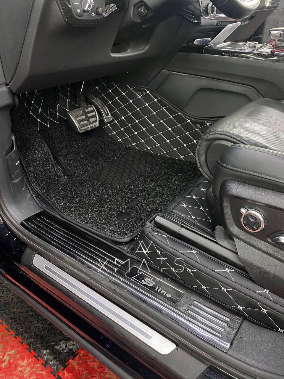 Коврики из экокожи в салон для Audi Q7 4M. 3D коврики в салон из ...