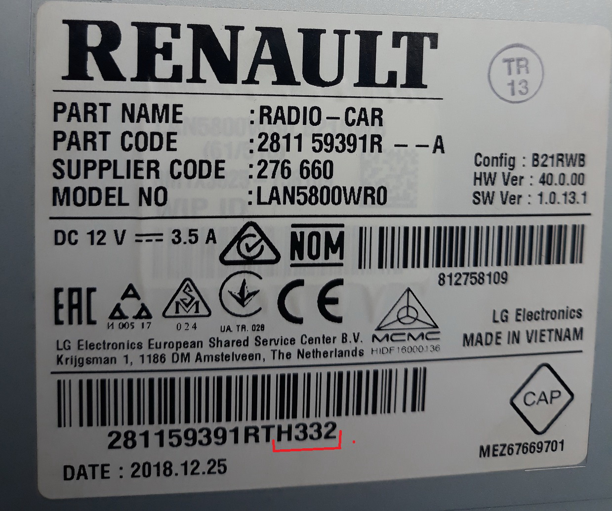 Renault code