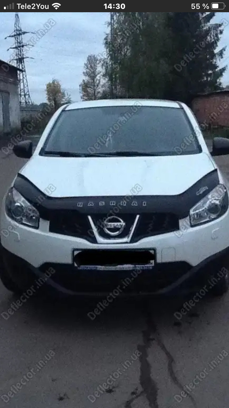 Дефлектор капота — Nissan Qashqai (1G), 1,6 л, 2011 года | просто так |  DRIVE2