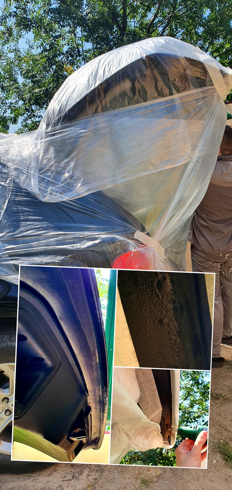 Устранение коррозии пятой двери и под внешними панелями дверей салона ...