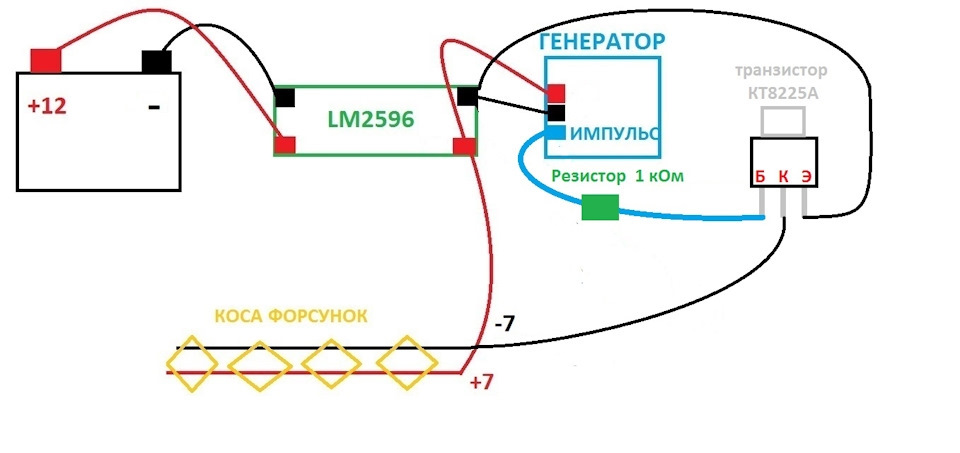 Схема генератора для промывки форсунок