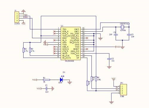 Usb ttl pl2303hx схема